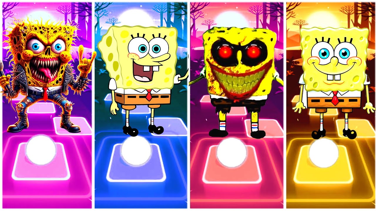 Patrick Star 🆚 Sandy Cheeks 🆚 Spongebob 🆚 Plankton - Tiles Hop Battle🇱🇷🇱🇷❤️♥️♥️