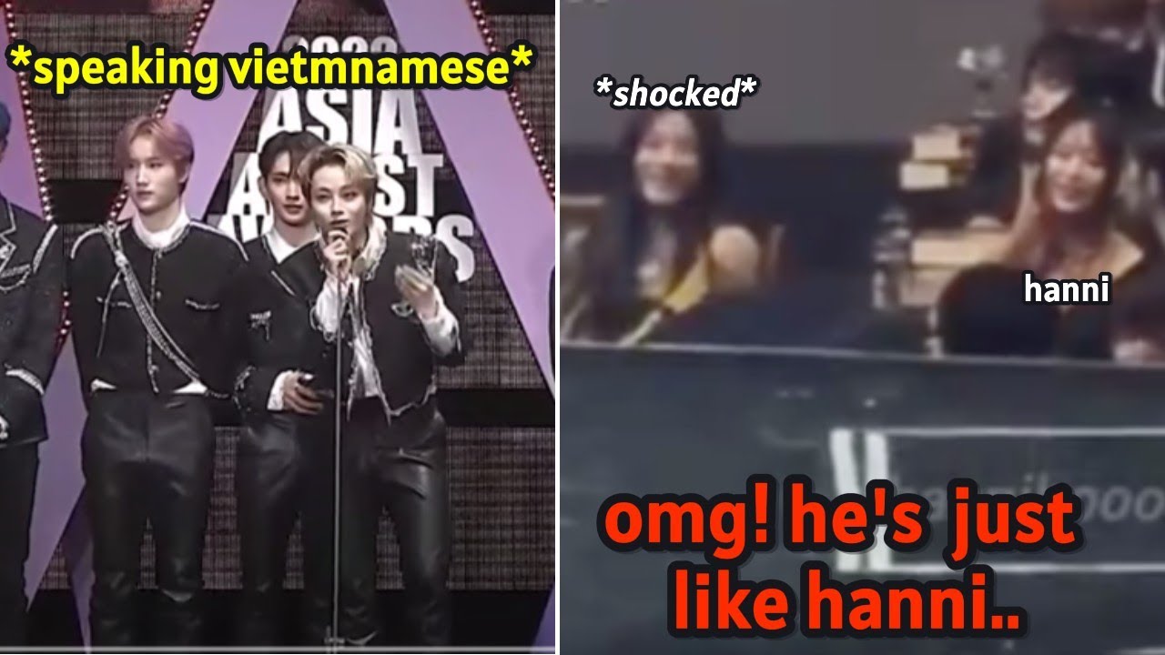 newjeans hanni's shocked reaction to hanbin's Vietnamese