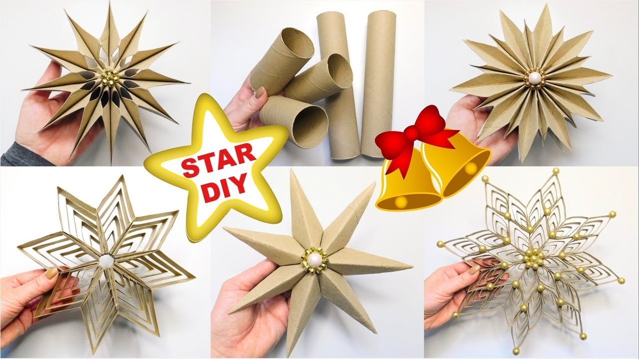 Most Popular Paper Star DIY Ideas ⭐️ Handmade Christmas Decor ⭐️ Amazing Toilet Paper Roll Crafts