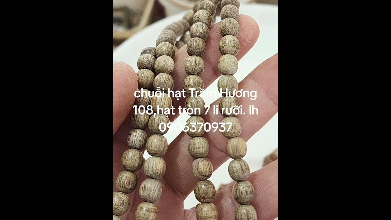 Dây Chuỗi Trầm Hương 108 Hạt Tròn  7 li rưỡi,Mùi hương thơm dịu nhẹ. lh0906370937 để xem Chi tiết sp