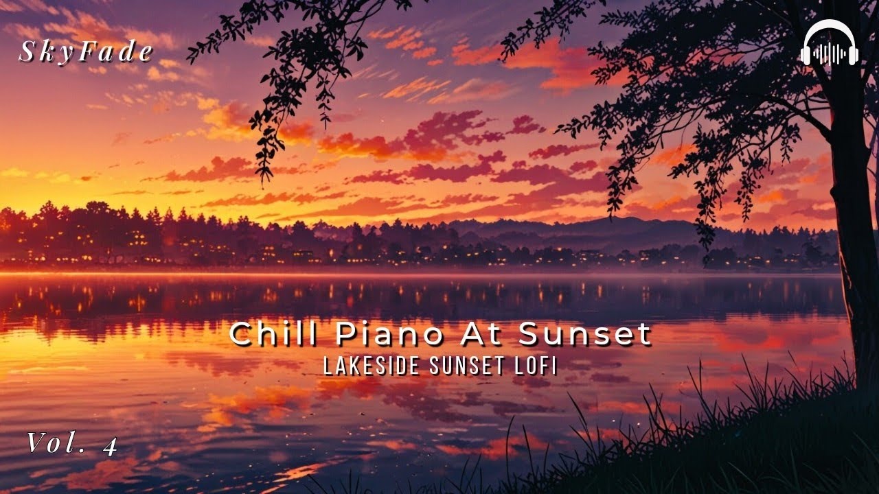 Lakeside Sunset LoFi | Chill Piano & Soft Bass for Peaceful Evenings | Golden Hour Diaries – Vol. 4