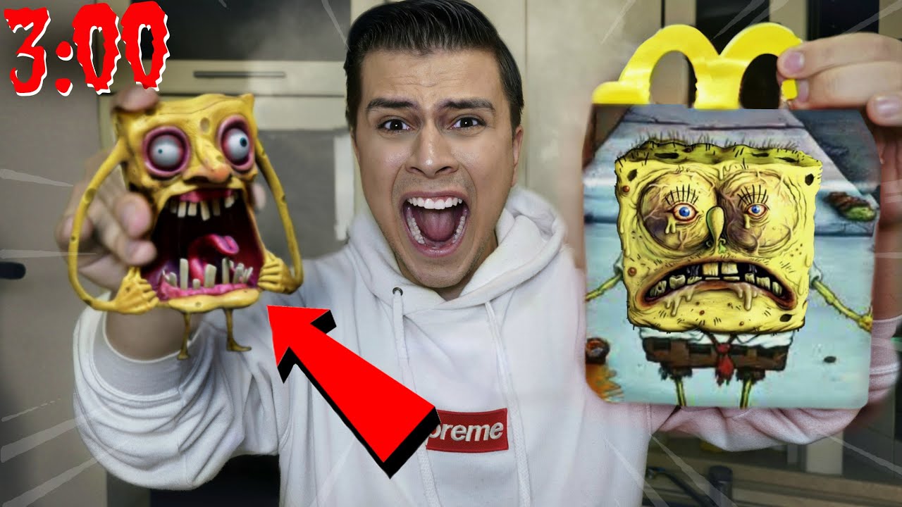 НИКОГДА НЕ ОТКРЫВАЙ HAPPY MEAL ГУБКА БОБ в 3:00 *он пришел*