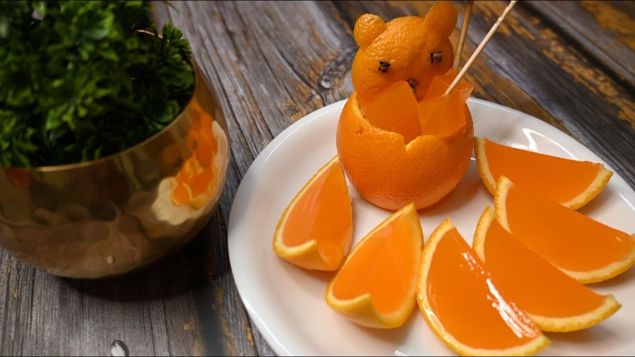 Jello With Fresh Oranges | Healthy Fruit Jello Recipe | Making Orange Jelly Dessert