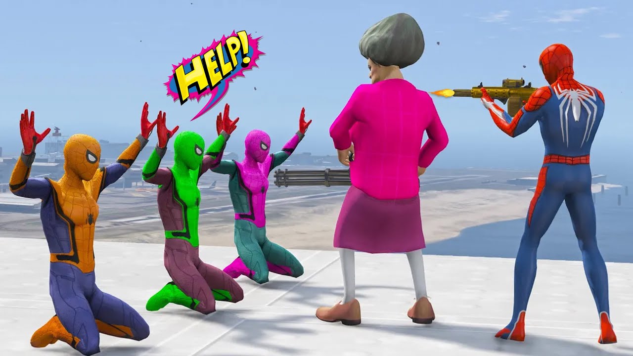 Scary Teacher 3D: Spiderman Rescue Mission - Colorful Spidey Kidnapped by Evil Miss T - Revenge!