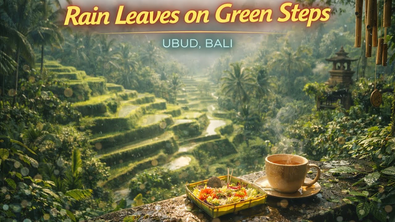 【バリ島 シティポップ】Rain Leaves on Green Steps / Ubud, Bali