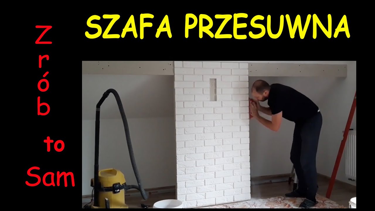 Szafa przesuwna na poddaszu ze skosami,  DIY sliding wardrobe,