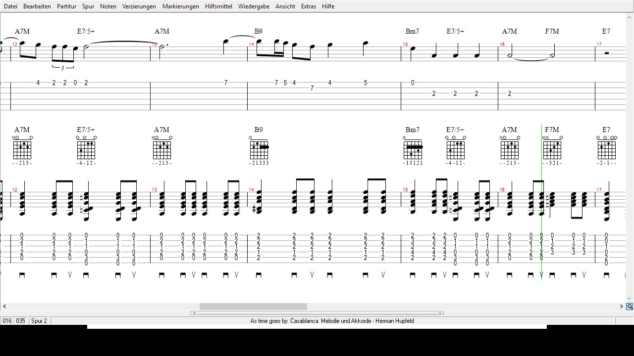 Soundtrack Casablanca  - As Times goes By  - Tabs