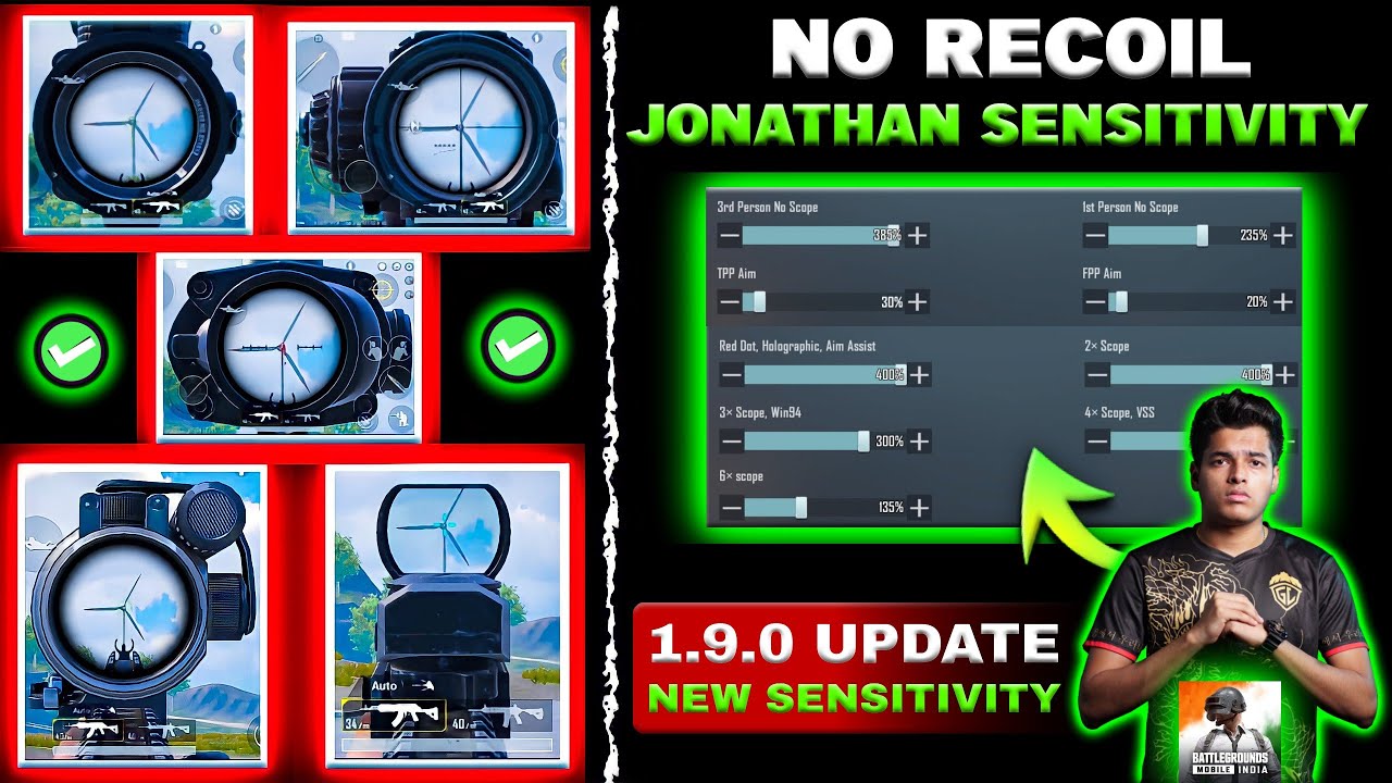 BGMI Scope Sensitivity Setting 2x 3x 4x 6x Red dot and Holographic| M416 Scope Sensitivity