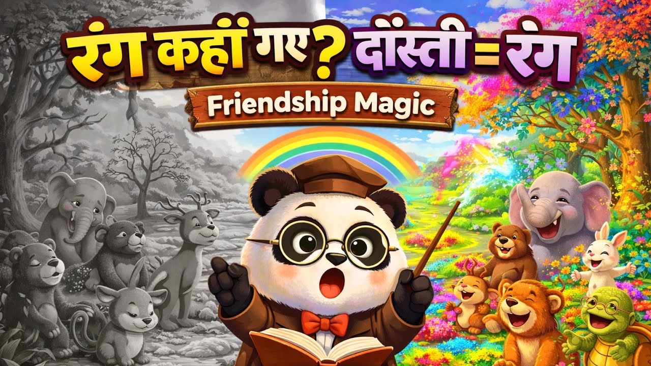 रंग कहाँ चले गए? | दोस्ती की ताकत | Moral Story in Hindi for Kids