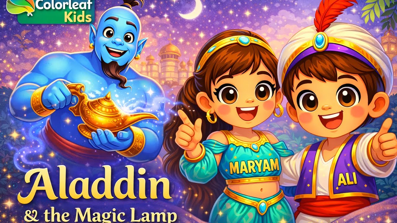 Aladdin and the Magic Lamp 🪔✨ | Bedtime Story for Kids | Maryam & Ali | Colorleaf Kids#viral 