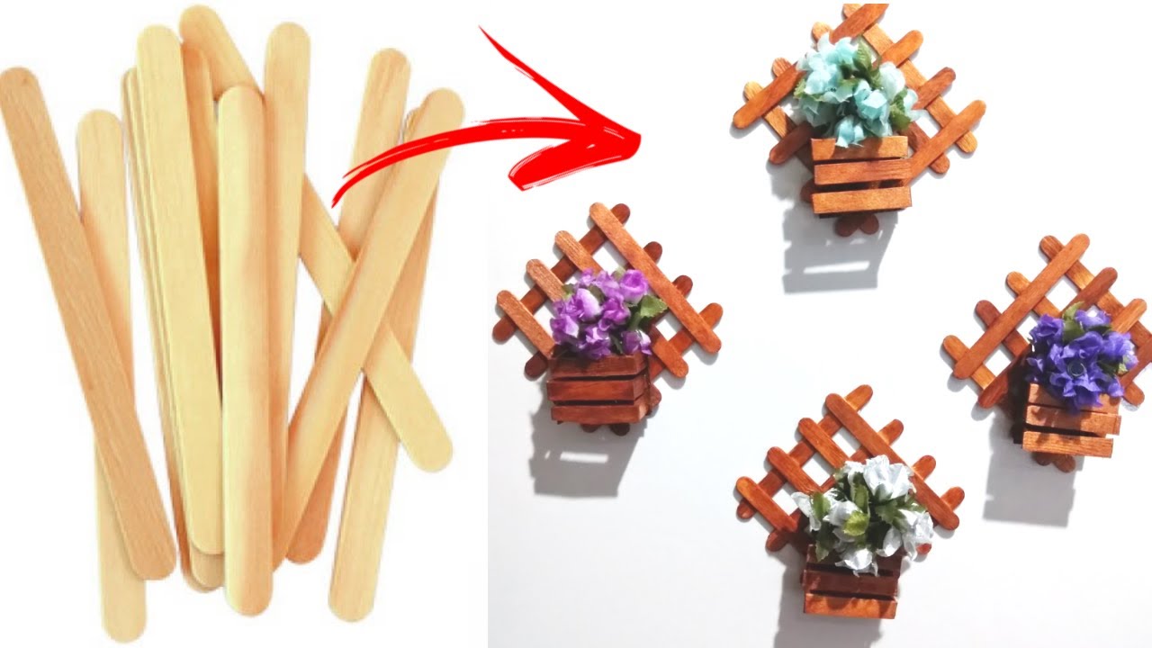ARRANJO PARA PAREDE FEITO COM PALITO DE PICOLÉ #Artesanato
