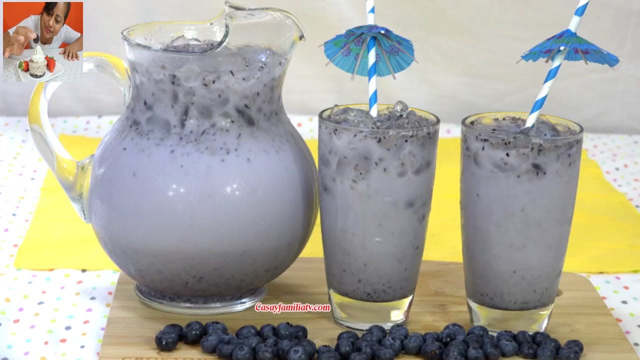 AGUA FRESCA DE ARANDANOS | CREMOSA y SUPER DELICIOSO (Blueberry) | Recetas en Casayfamiliatv