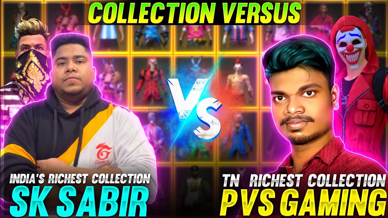 SK Sabir Vs PVS GAMING Collection Versus India Vs Tamilnadu Richest Collection - Garena Free Fire