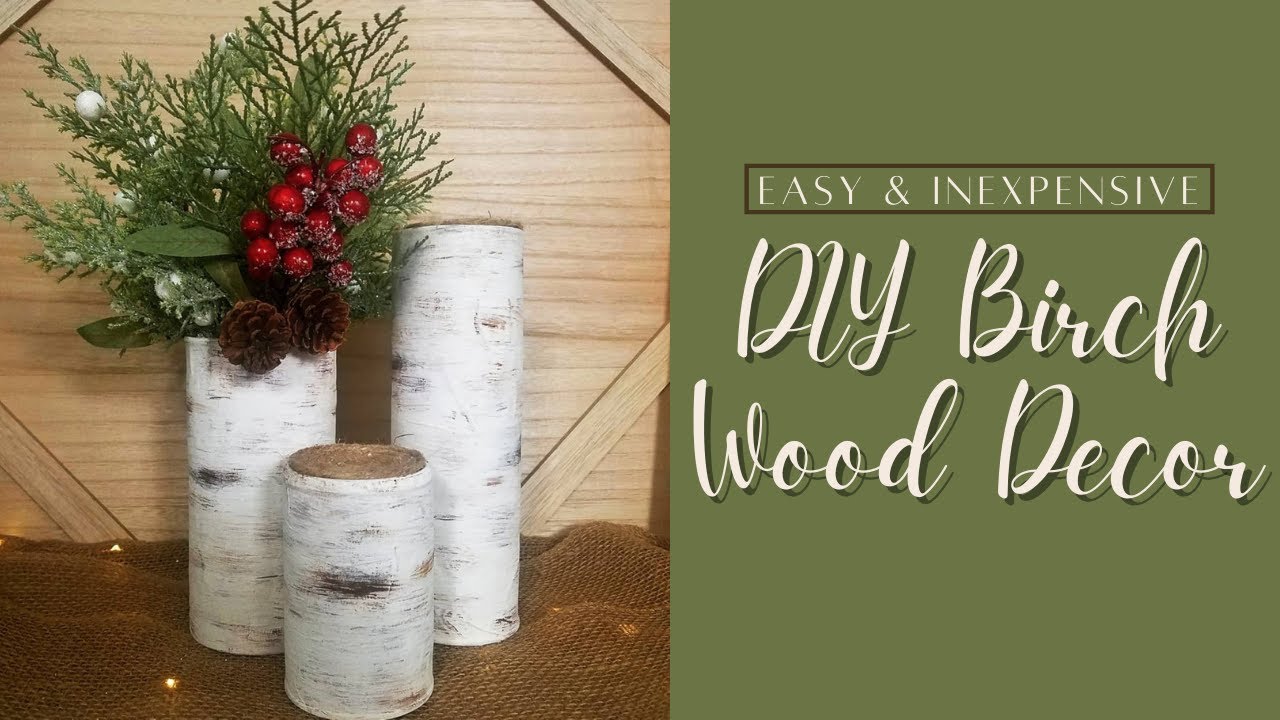 STEP BY STEP DIY Birch Wood Winter Decor (Using cans!) | Trash to Treasure!
