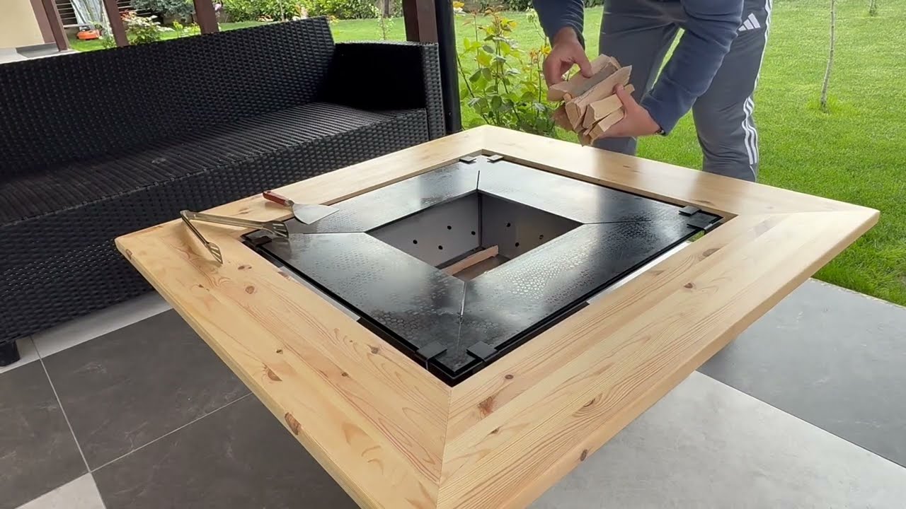 GRĂTAR CU PLITĂ tip Firepit cu masa de terasă 4 in 1…no comment…