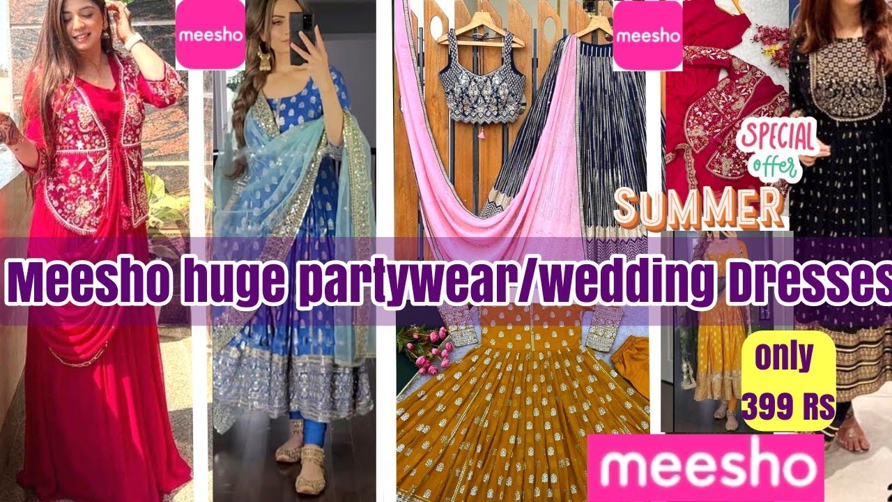 😍👗||Meesho Haul||Meesho partywear kurta set/ Designer gown/👗sharara/sequence saree|wedding Dresses||