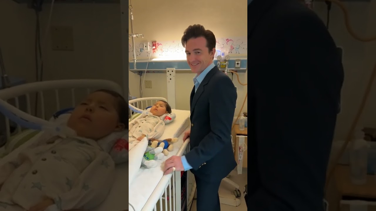 Drake Bell visits a boy at the hospital