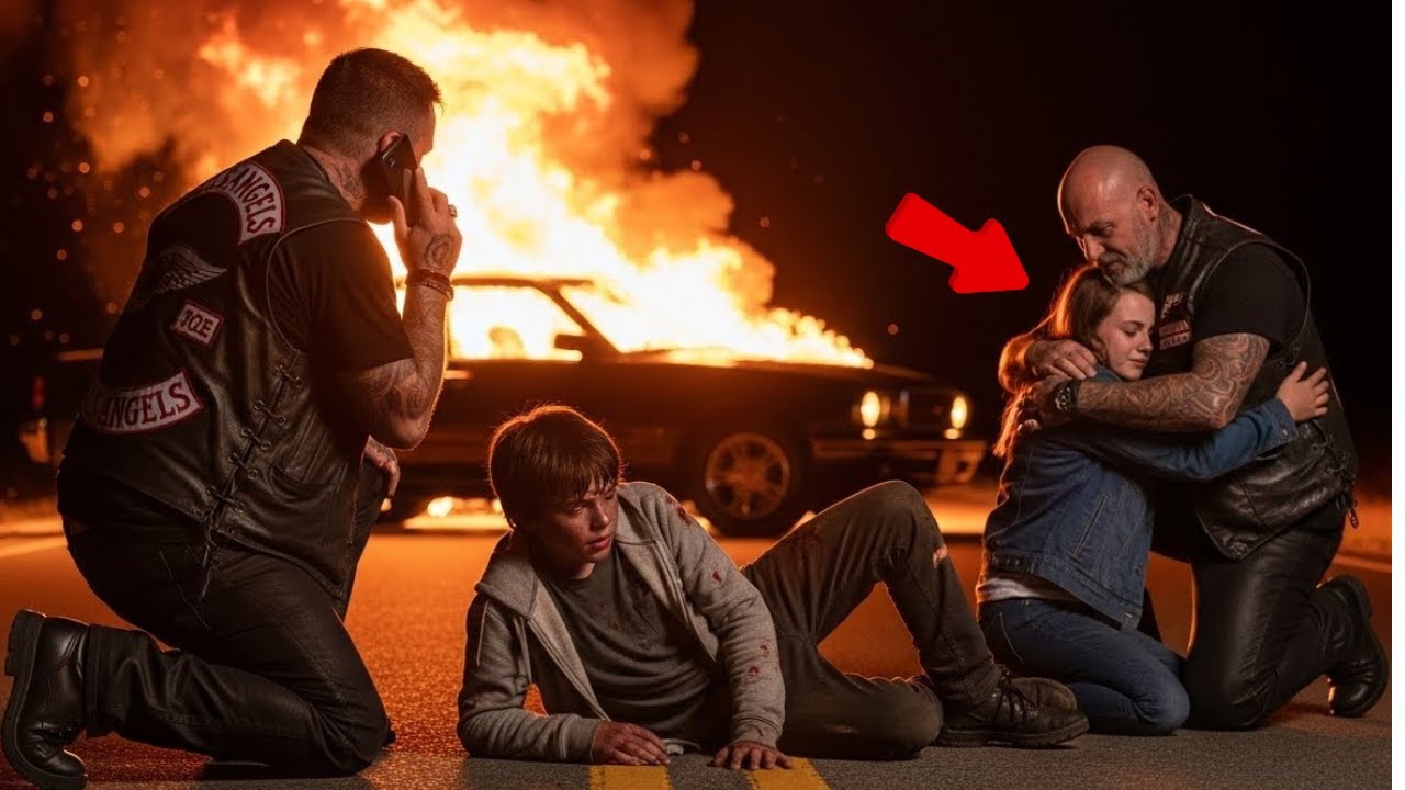 Homeless Boy Dragged a Biker’s Daughter Out of a Burning Car — What the Hells Angels Did Next....