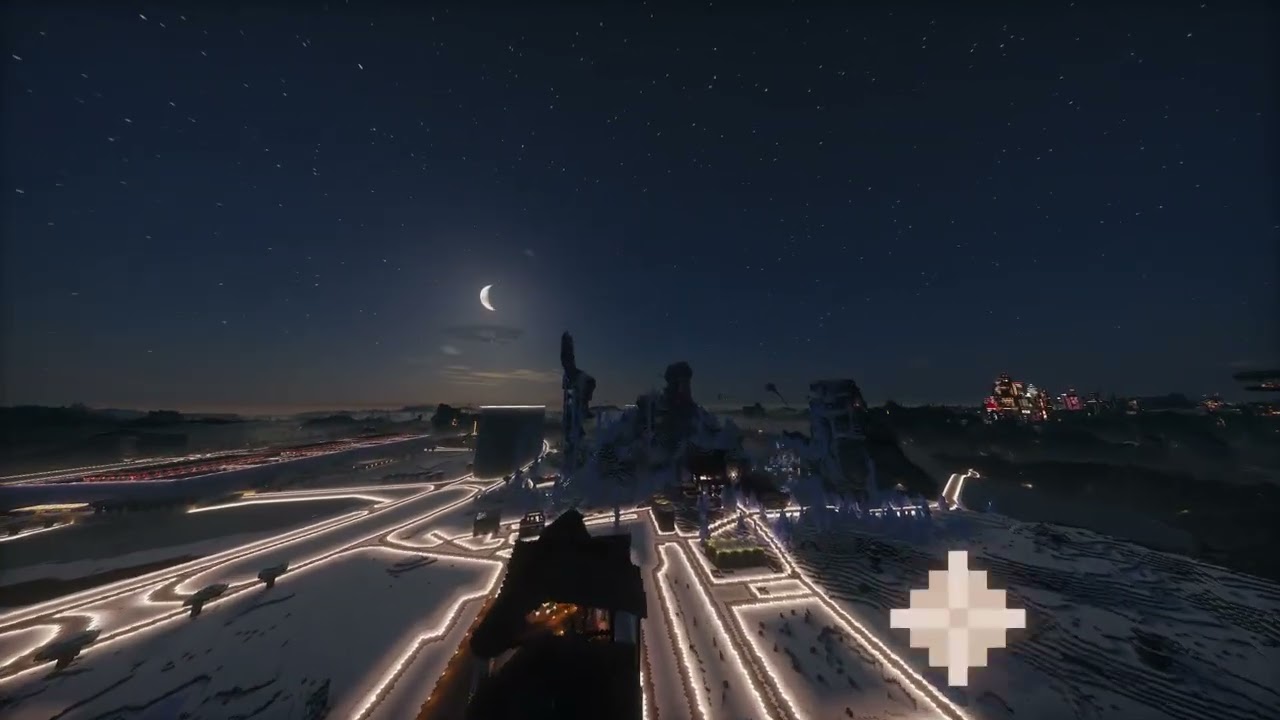 Voxy+photon shaders on the hermitcraft season 10 world 1.21.9