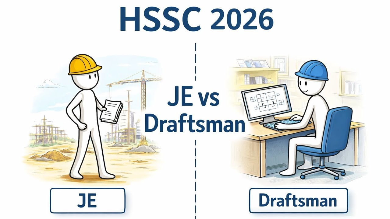 HSSC je vs draftsman civil  2026 | Je vs draftsman