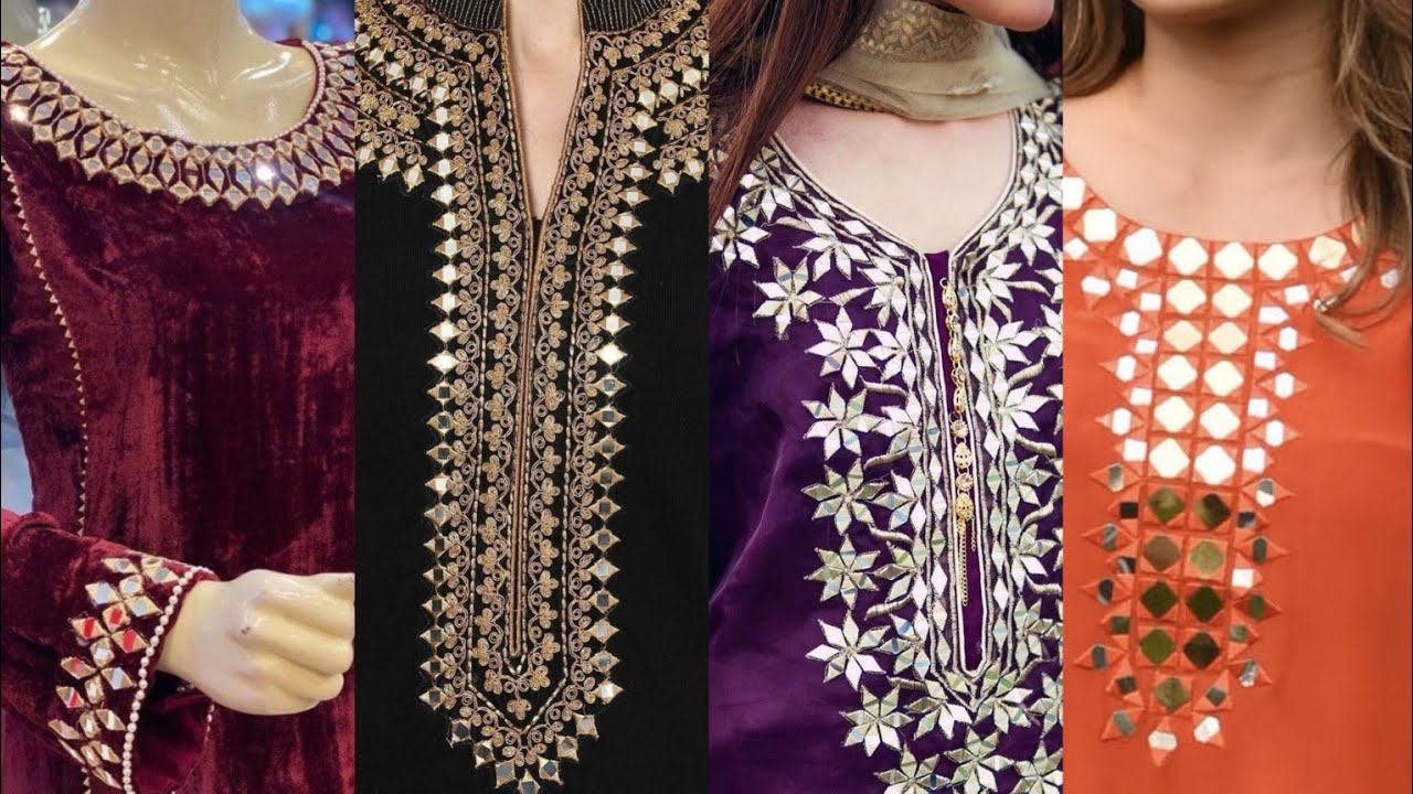 Mirror work embroidery designs🥳/Mirror work dress designs 💕/Simple mirror work/ Fancy mirror work