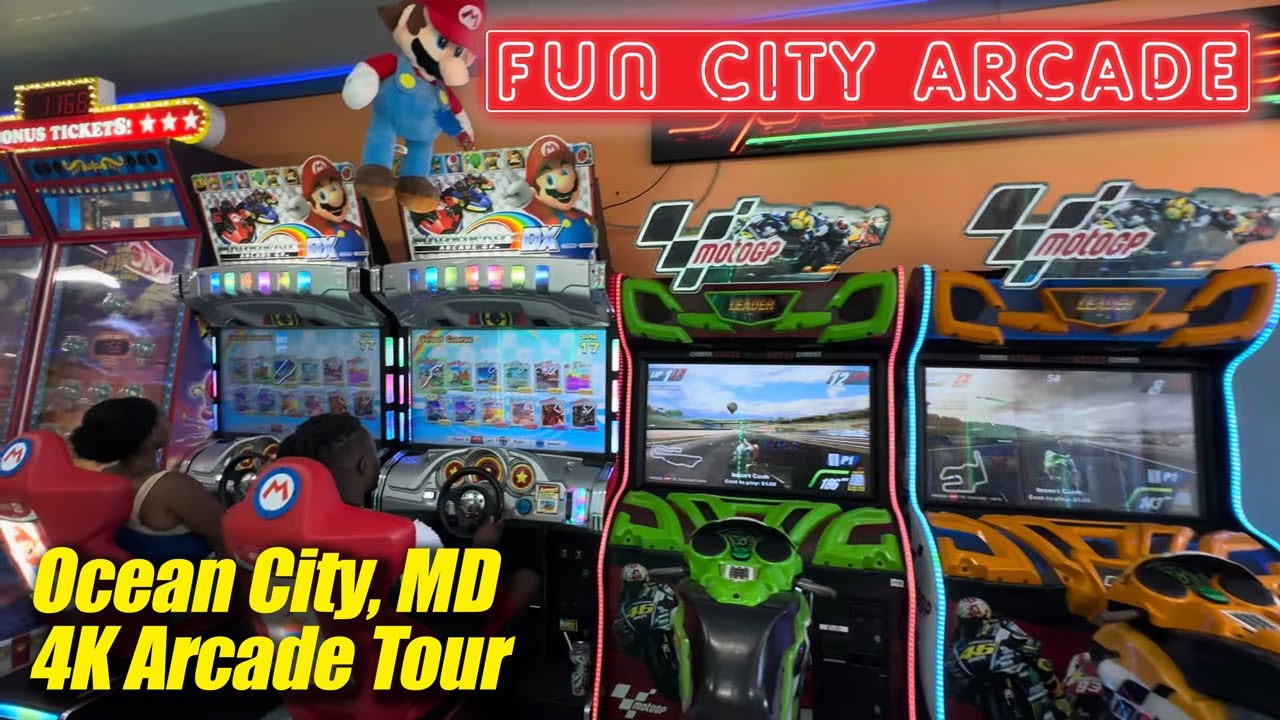 Fun City Arcade (Ocean City MD), 4K arcade walkthrough & tour, August 2024