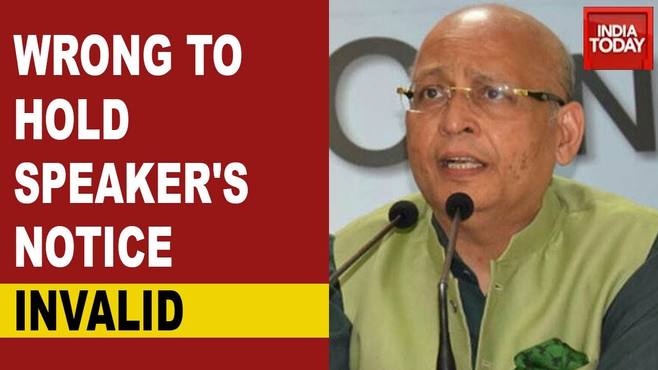 Rajasthan Political Drama: 'Court Can't Overrule Speaker,' Argues Abhishek Manu Singhvi