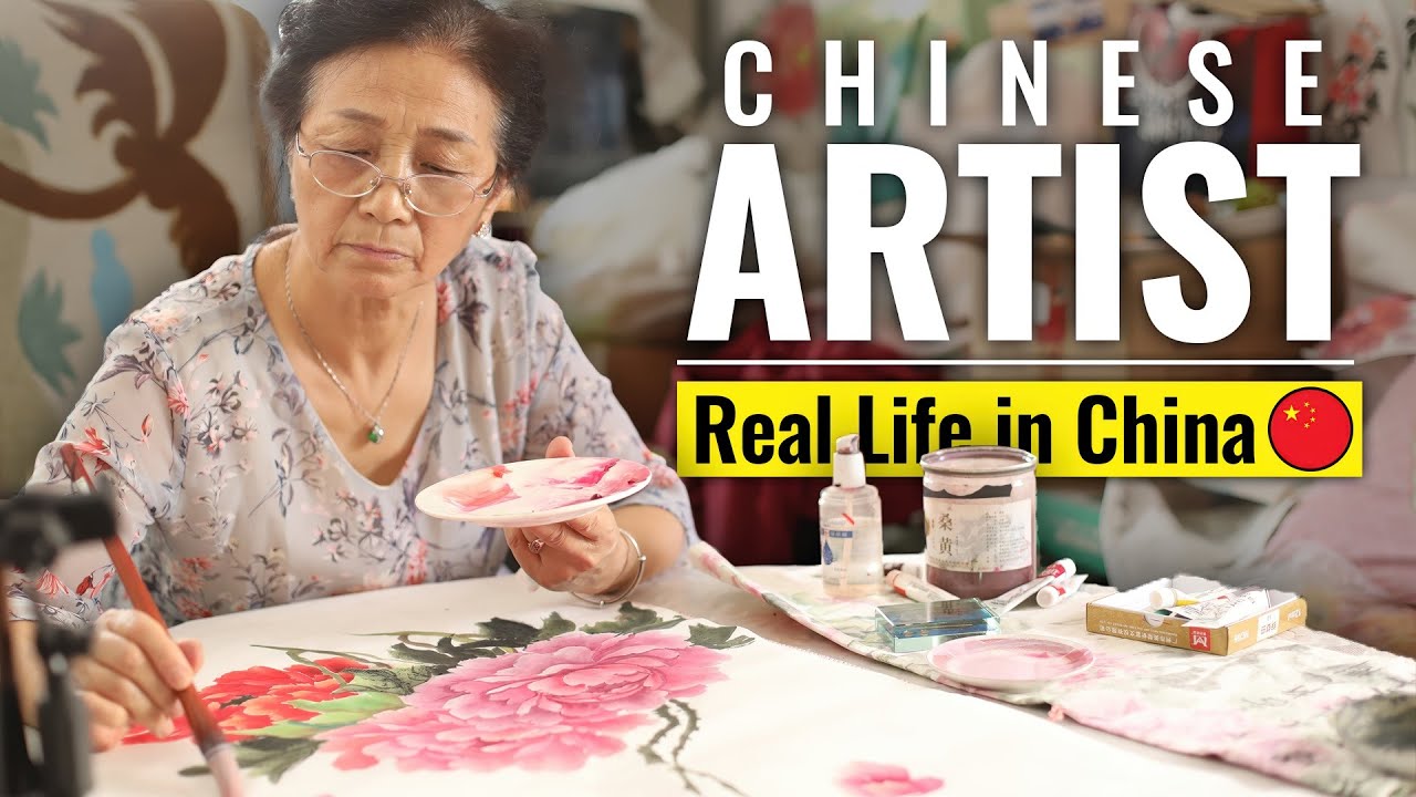 Day in the Life of a Chinese Grandma Artist | painter born in 1960s peony art Chinese culture