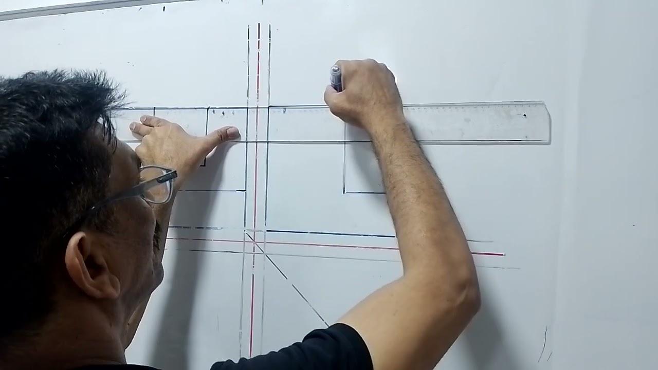 طريقة رسم المساقط الثلاثه من المجسم التالي ١- المسقط الامامي ٢- المسط الجانبي ٣- المسقط الافقي