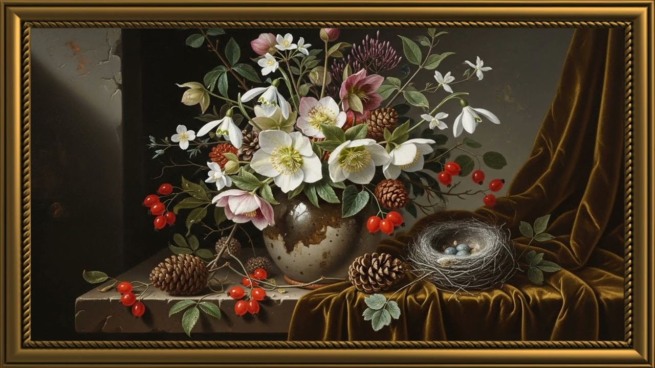 Elegant Classic Still Life 🎨 Vintage Oil Art Collection in 4K