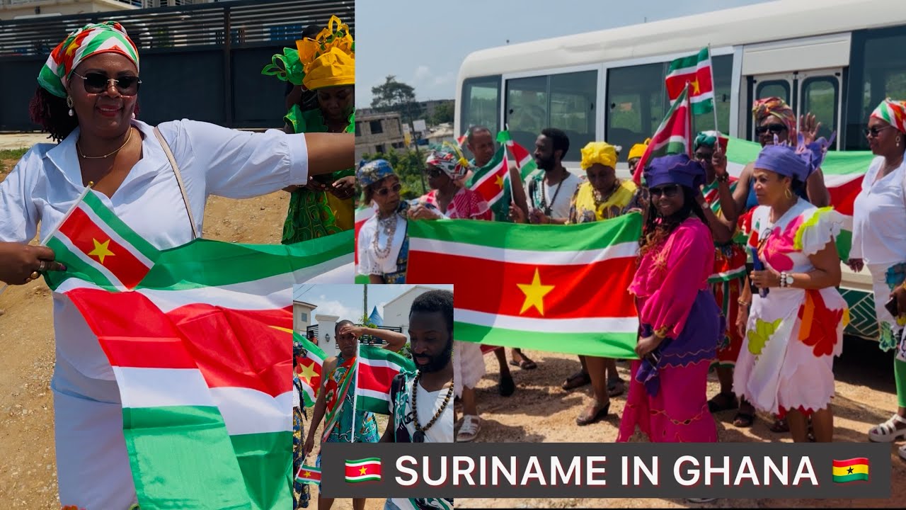 Suriname arrival in Ghana🇬🇭 Walk & Display at first Elmina Bakatue festival in Ghana…This is Awesome