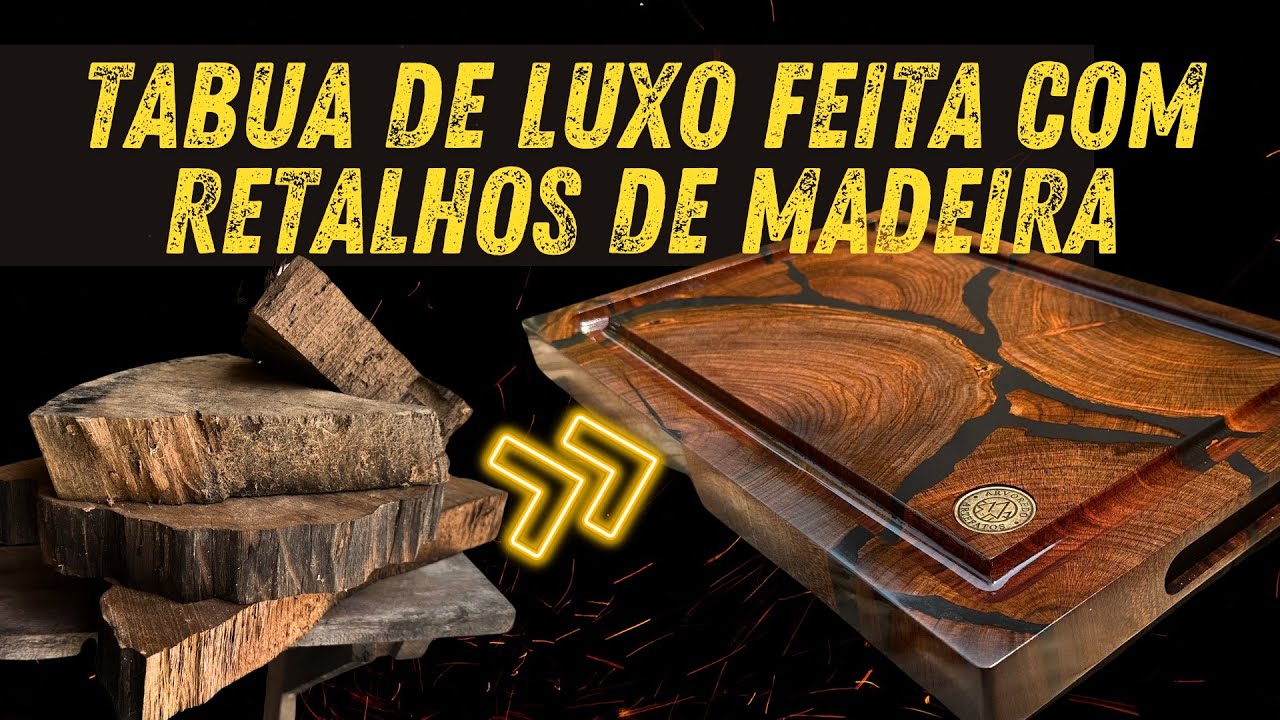 TABUA TANGRAM Transformando pedaços de Madeira em uma Tábua de Corte Premium