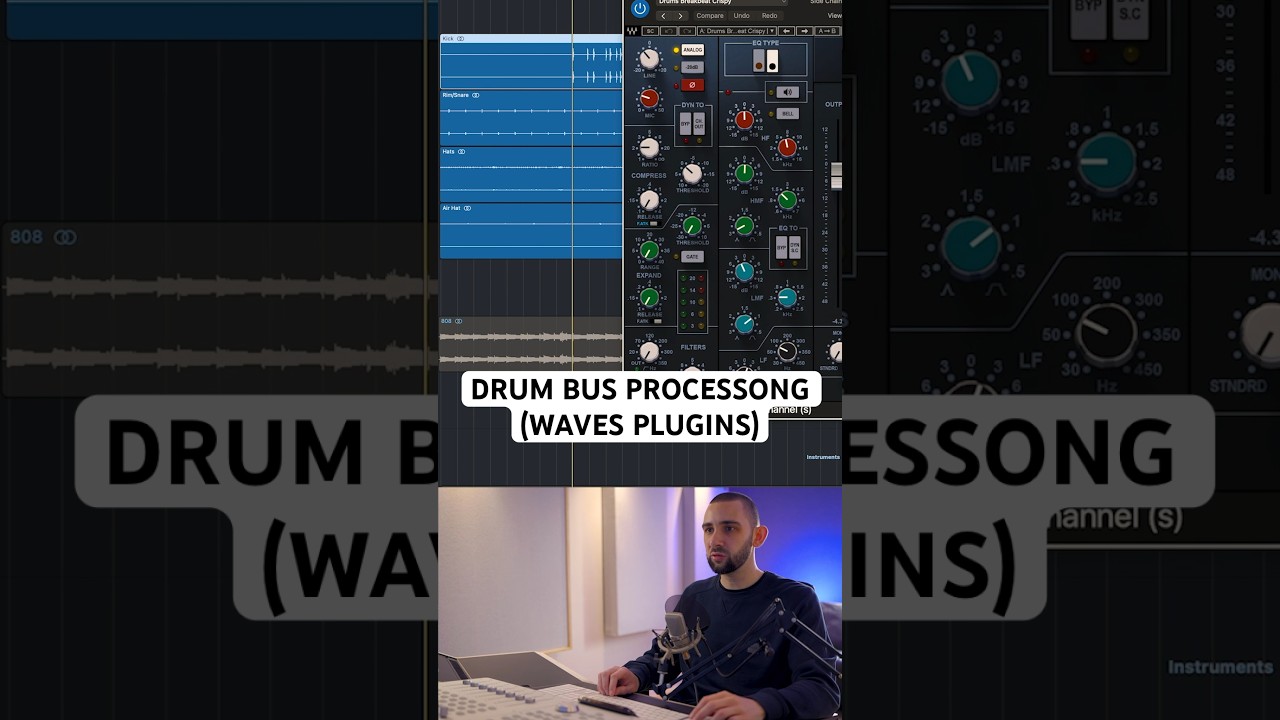 Drum bus processing w/Waves. #hiphopmix #logicpro #mixingmastering #mixingtechniques #mixingengineer