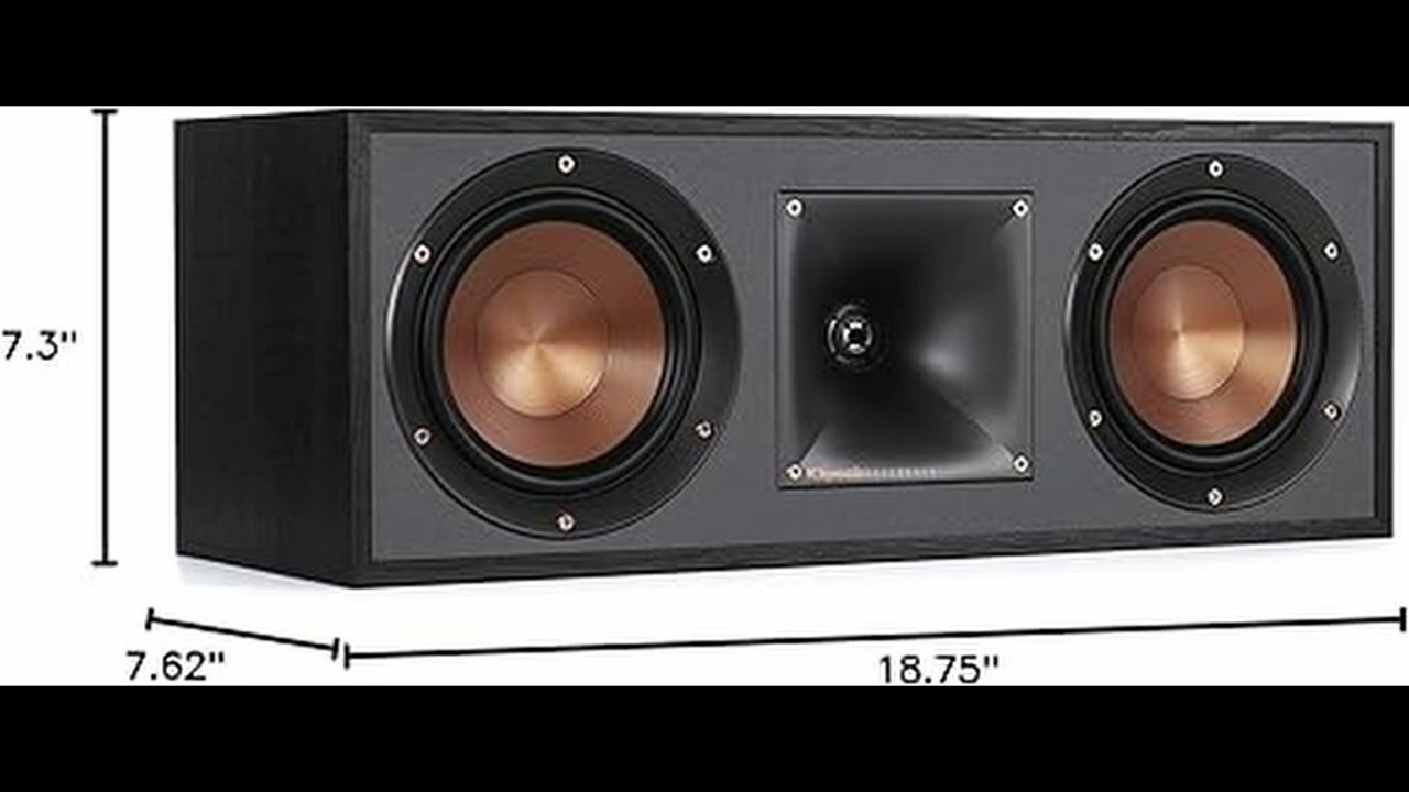 Klipsch R-52C Powerful Center Channel Home Speaker - Detailed Sound, Black