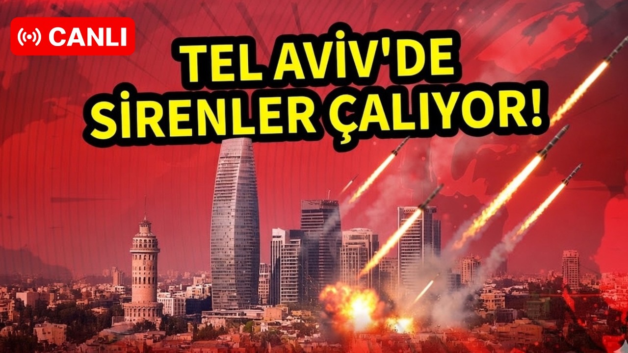 #CANLI  İran'ın yeni misillemeleri nedeniyle Tel Aviv'e bombalar düşüyor.