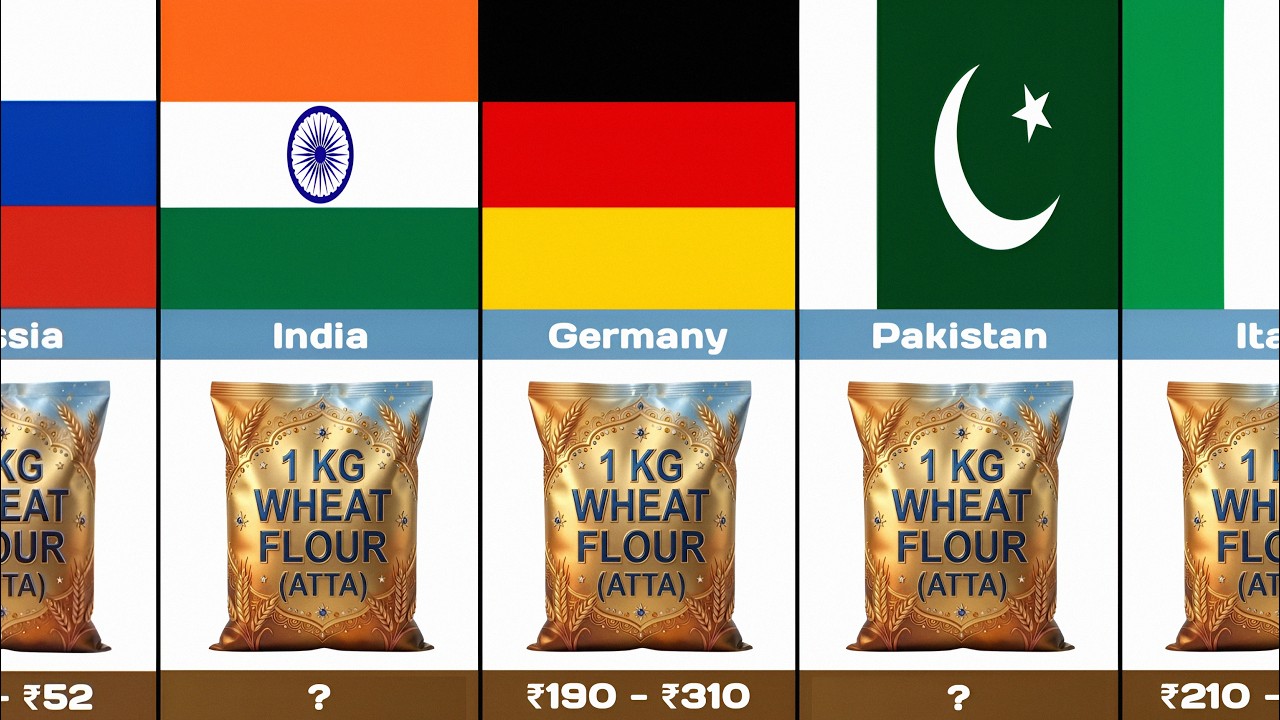 1 KG Wheat Flour Price Comparison by Country 2026 | Global Atta Price Data (₹) | Retail Price Trends