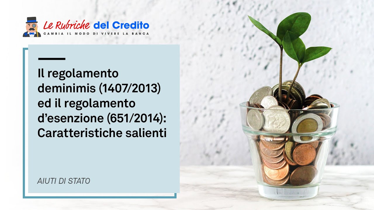 Il regime de-minimis ed il regime d'esenzione