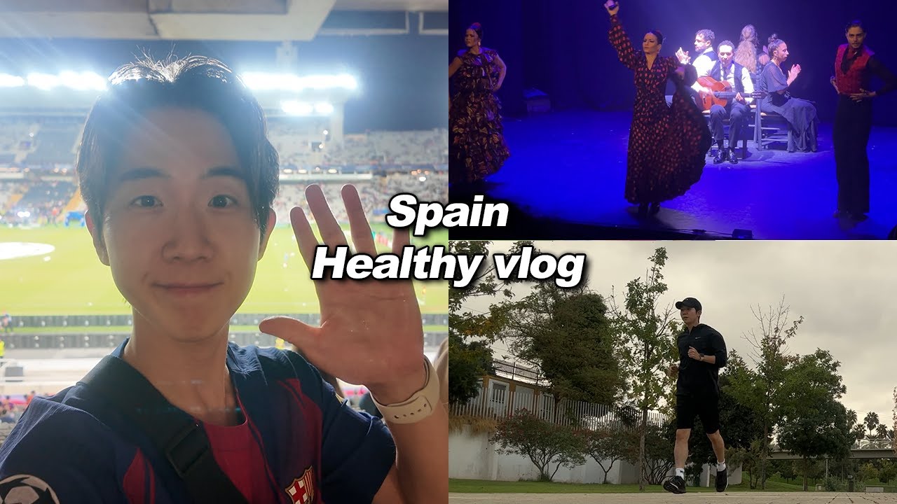SPAIN VLOG🇪🇸 : what I did to stay healthy, running , Zone 2, first champions league, FC BARCELONA