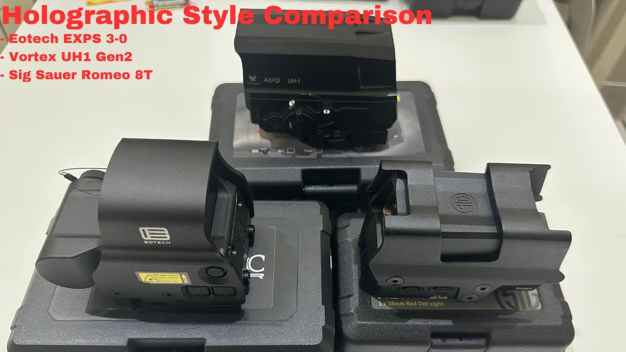 Holographic Style Red Dot Replica Comparison (EXPS, UH1 Gen2, Romeo 8T) #airsoft