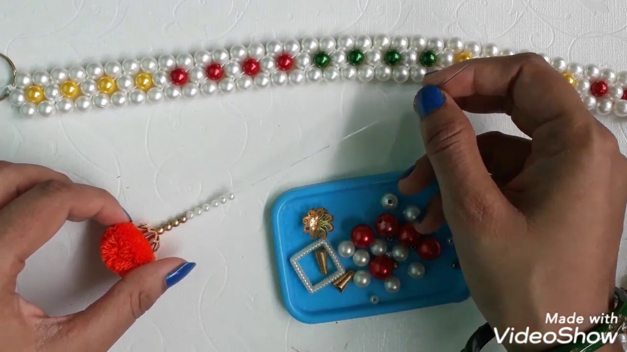 How to make bandhanwal at home| DIY pearl toran| how to make easy  moti toran at home|wall hanging