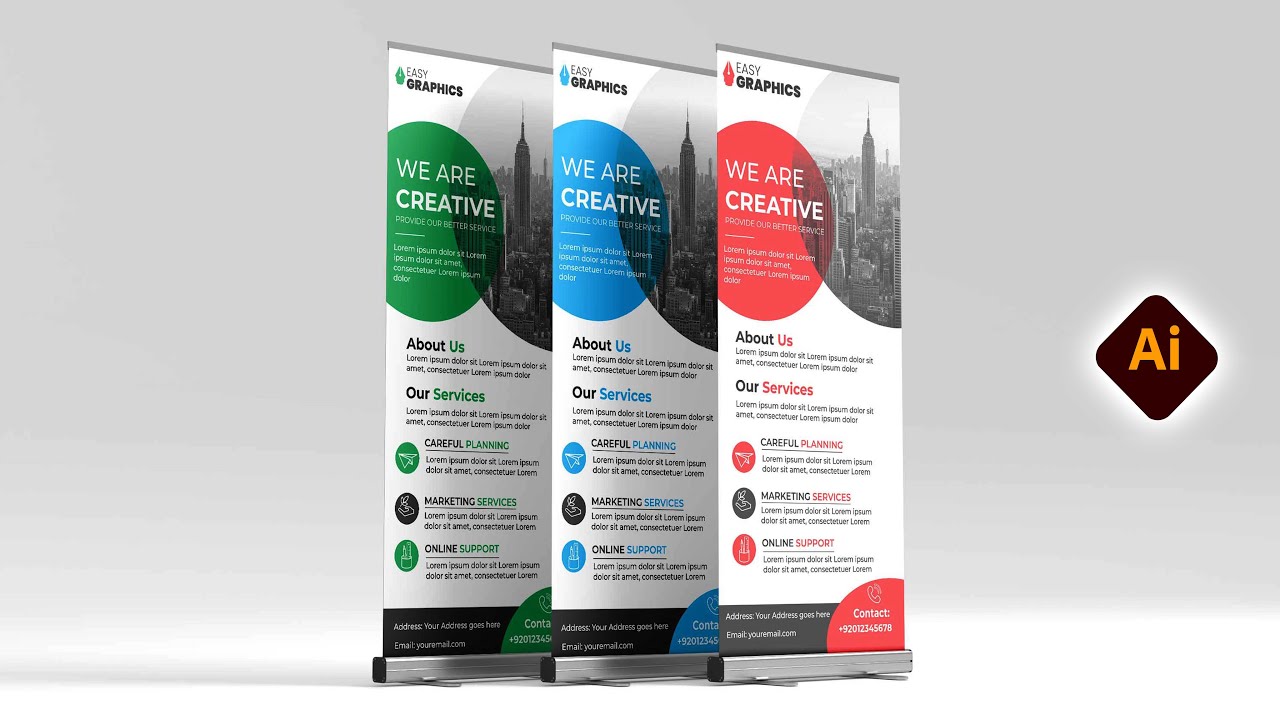 5 SECRETS to Designing Stunning Roll Up Banners in Adobe Illustrator for Your Business