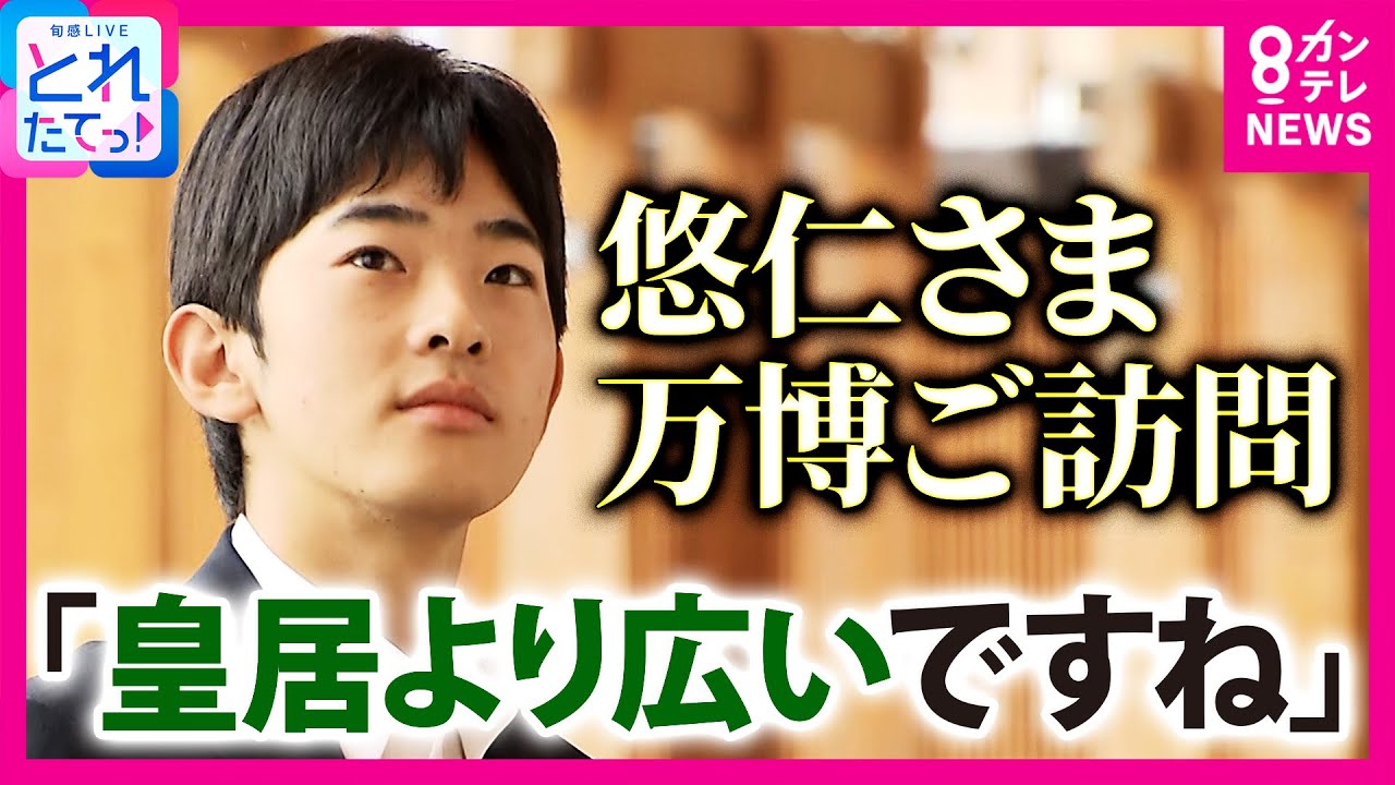 悠仁さま「皇居より広いですね」早朝の万博会場で大屋根リング視察　単独での地方公務は初めて　秋篠宮家とつながりのある「タイ館」もご訪問｜旬感LIVE とれたてっ!〈カンテレNEWS〉