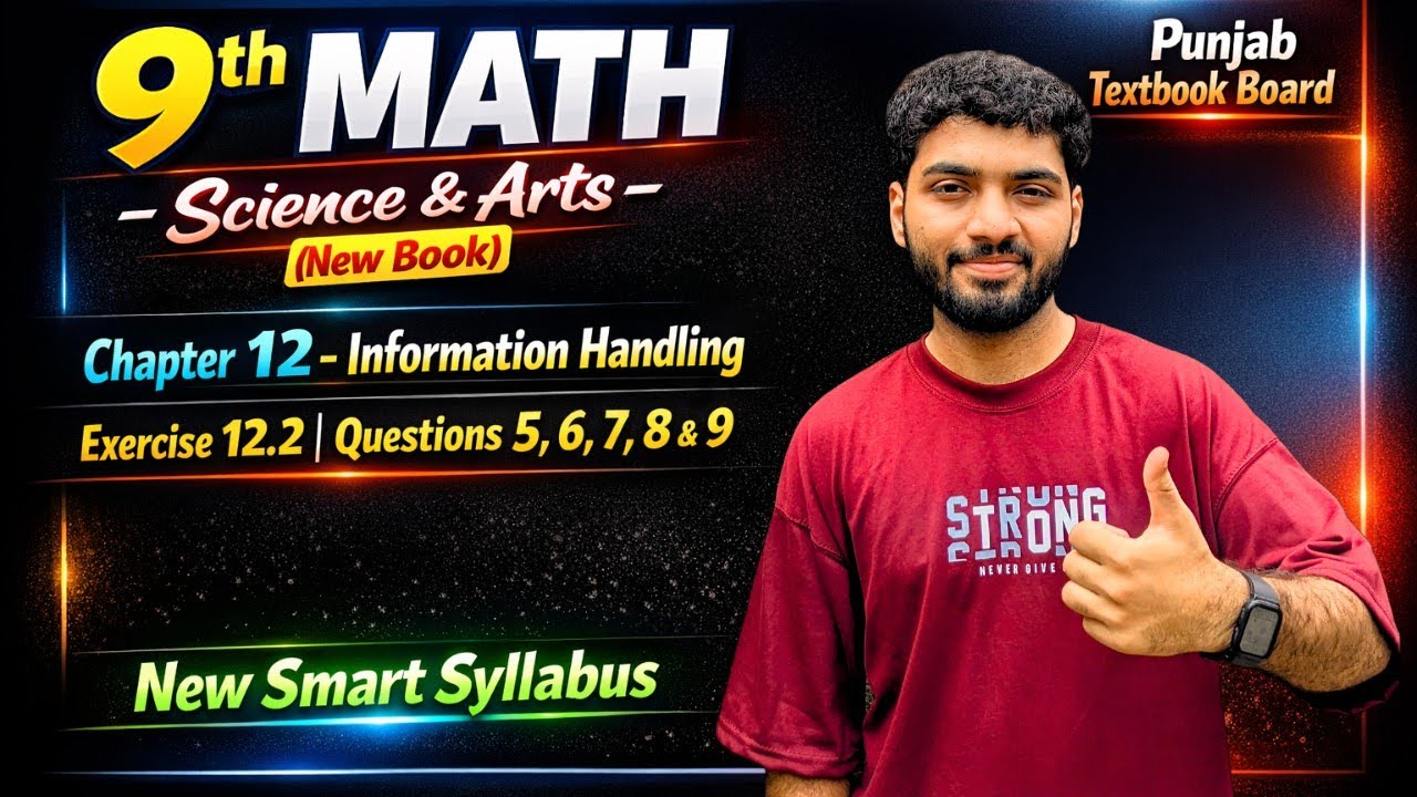 Exercise 12.2 Q. 5-9 Chapter 12 New SYALLBUS Lecture 96: Mean, Median & Mode Complete (PTB)
