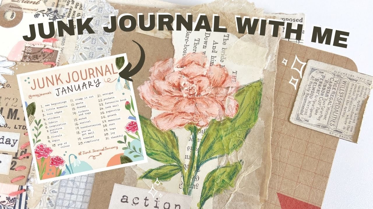Junk Journal With Me | Paper bag pockets and painting | #JunkJournalJanuary