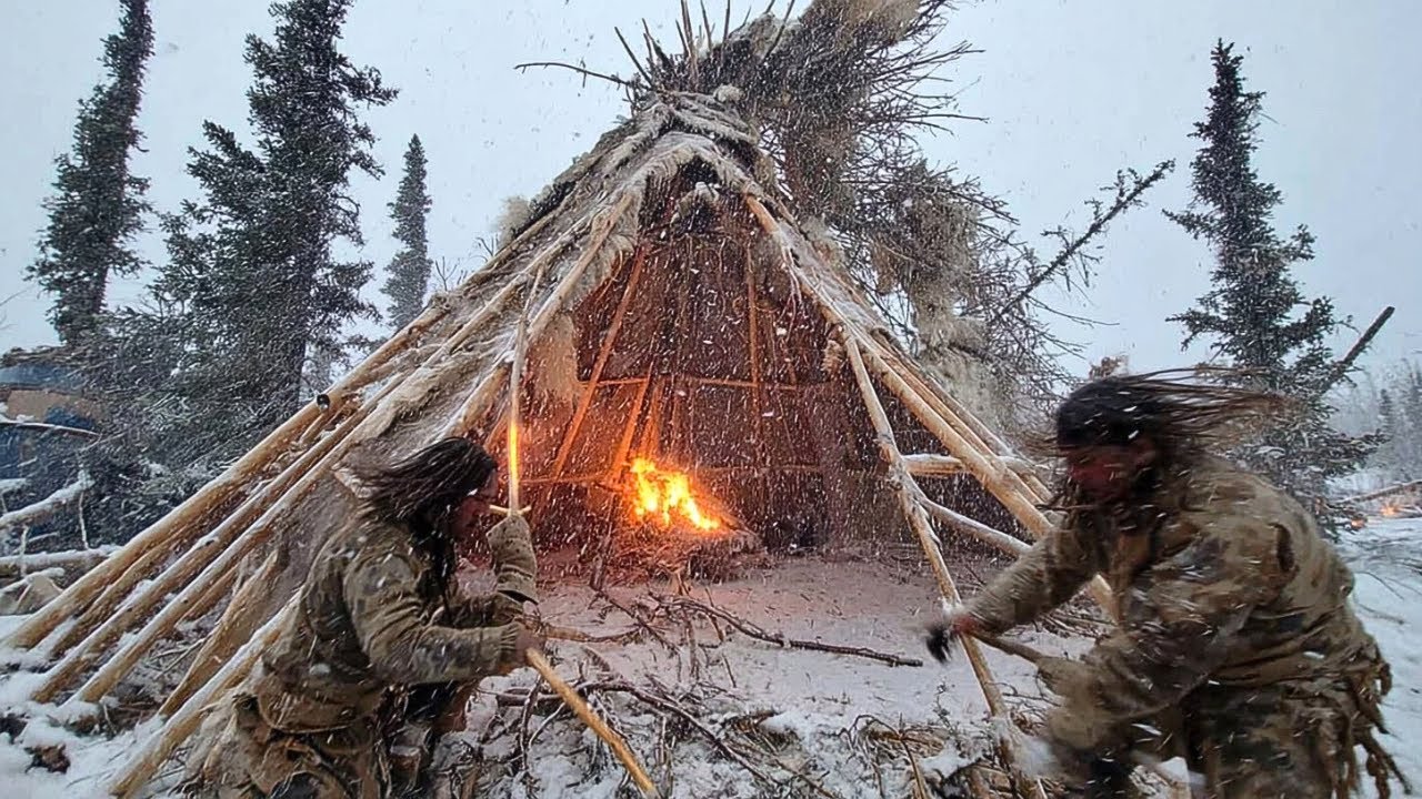 How Native Americans Built Shelters to Survive 100 mph Winter Blizzards | Human Craft Documentary