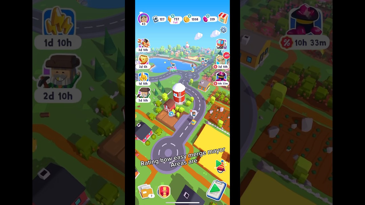 Rating how easy merge mayor areas are #mergemayor #merge #mobilegame