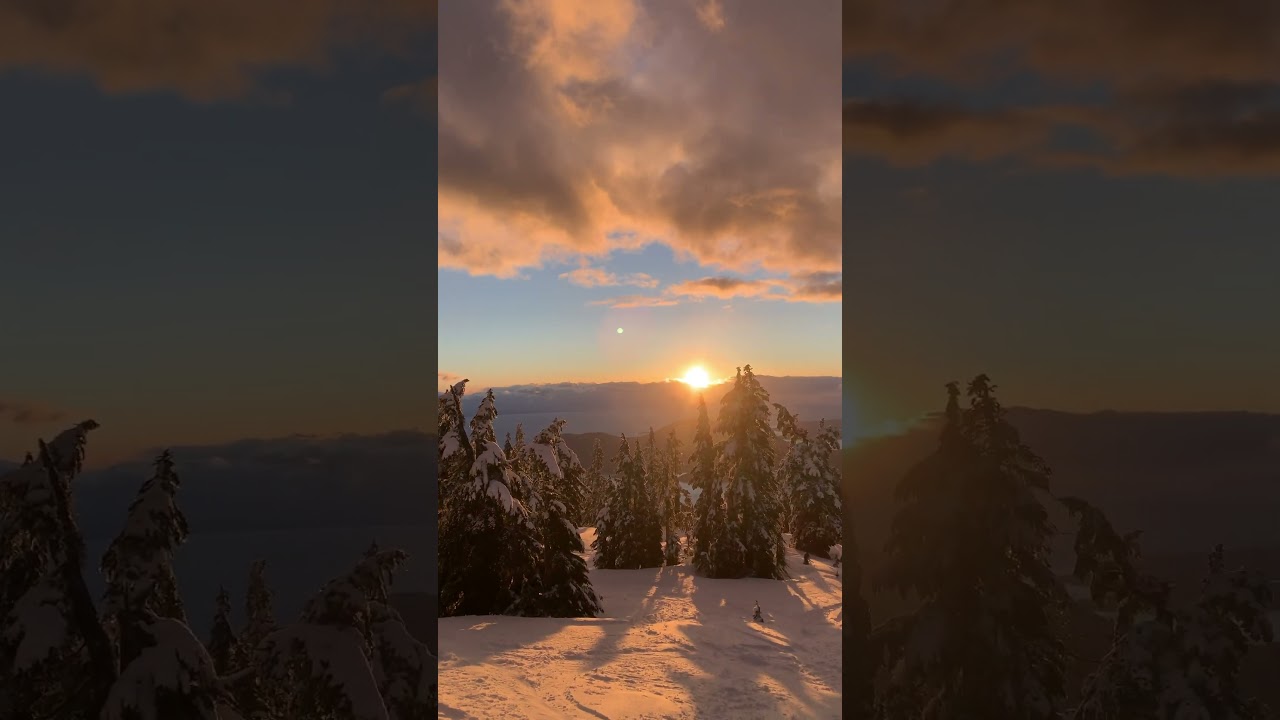 Bluebird sunset at Cypress #sunset #skiing #beautiful #mountains