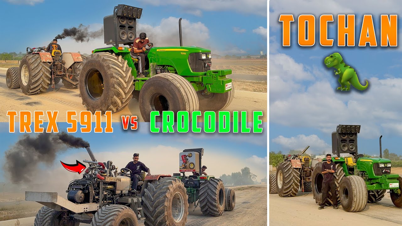 T-REX5911 Vs Crocodile 🐊 🦖 Tochan | 10 Tractor Jina Jor 1 Wich 🔥❤️| Lucky Goldsmith