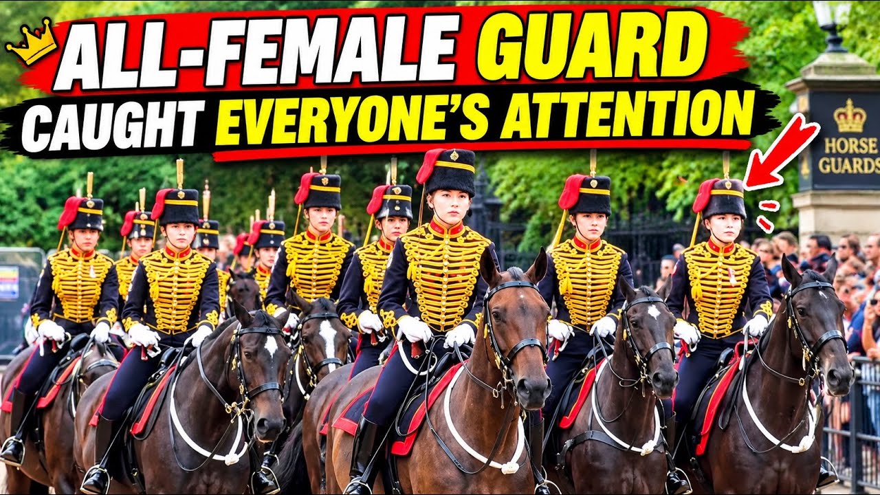STUNNING ALL-FEMALE GUARD ARRIVES AT HORSE GUARDS!