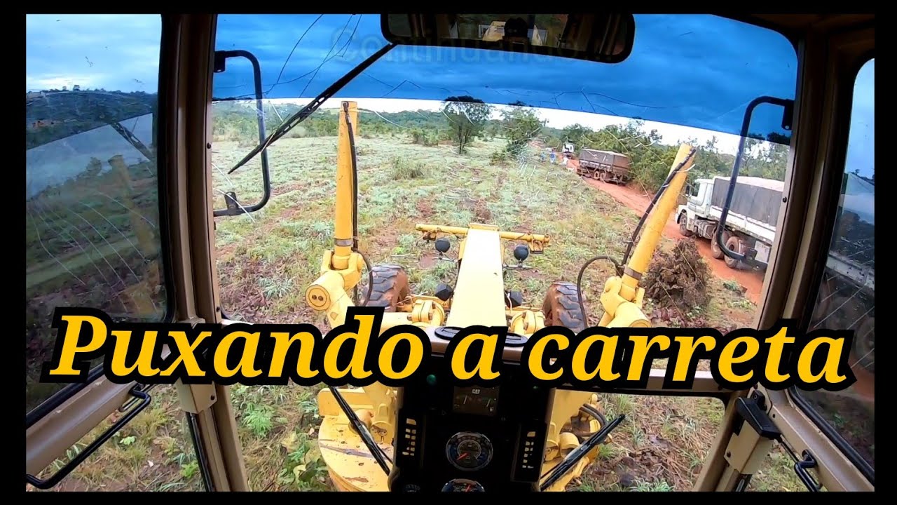 Carreta em apuros 2 /Motoniveladora Caterpillar 120K/Grader niveleuse motoconformadora patrola